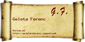 Geleta Ferenc névjegykártya