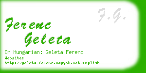 ferenc geleta business card